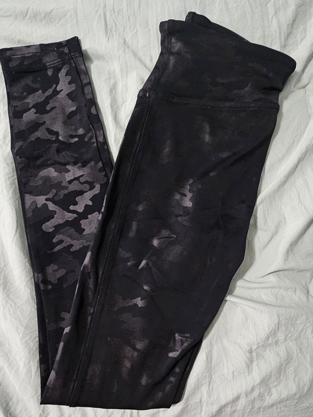 SPANX Black Faux Camo Leggings Size S